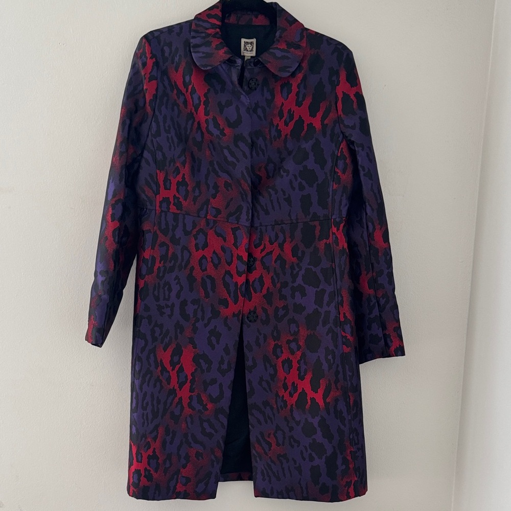 Anne Klein Red and Purple Trench Coat